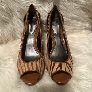 Alfani step in flex zebra print heels